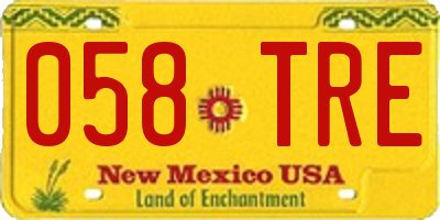 NM license plate 058TRE