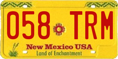 NM license plate 058TRM