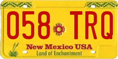 NM license plate 058TRQ