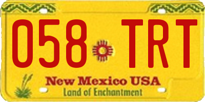 NM license plate 058TRT