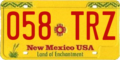 NM license plate 058TRZ