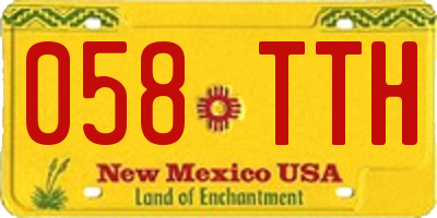 NM license plate 058TTH