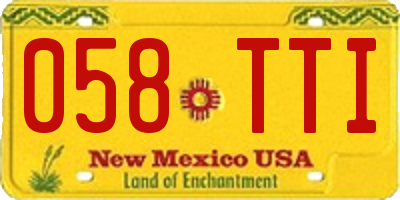 NM license plate 058TTI