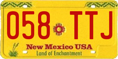 NM license plate 058TTJ