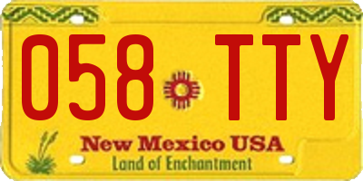 NM license plate 058TTY