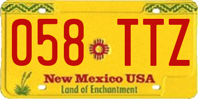 NM license plate 058TTZ