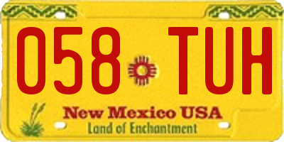 NM license plate 058TUH