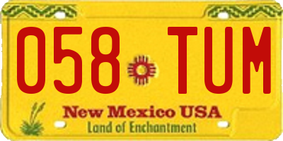 NM license plate 058TUM