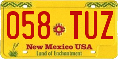 NM license plate 058TUZ