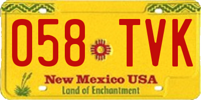 NM license plate 058TVK