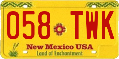 NM license plate 058TWK