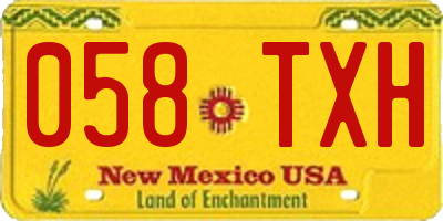 NM license plate 058TXH