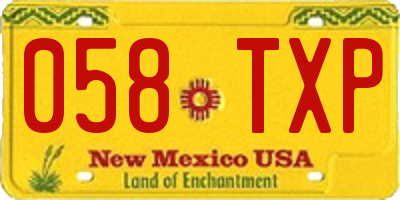 NM license plate 058TXP