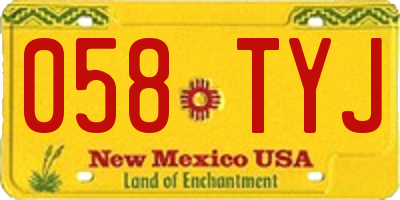 NM license plate 058TYJ