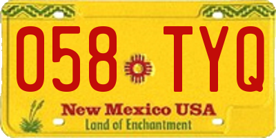 NM license plate 058TYQ
