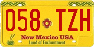NM license plate 058TZH