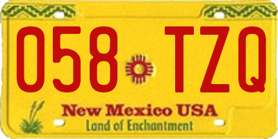 NM license plate 058TZQ