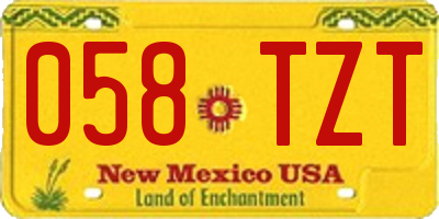 NM license plate 058TZT