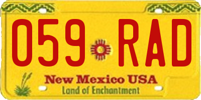 NM license plate 059RAD