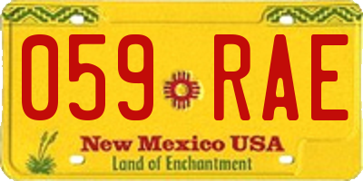 NM license plate 059RAE