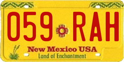 NM license plate 059RAH