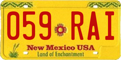 NM license plate 059RAI