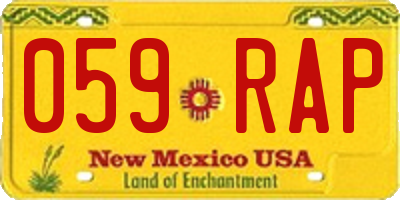 NM license plate 059RAP