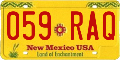 NM license plate 059RAQ