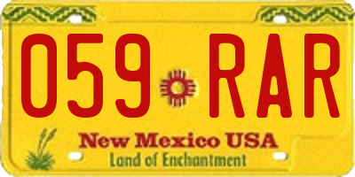 NM license plate 059RAR