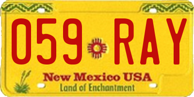NM license plate 059RAY