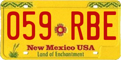 NM license plate 059RBE