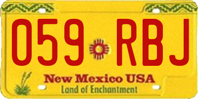 NM license plate 059RBJ