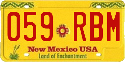 NM license plate 059RBM