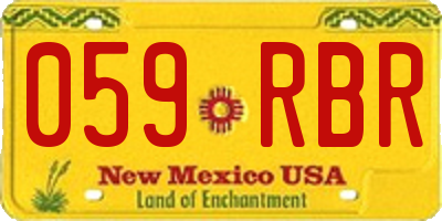 NM license plate 059RBR