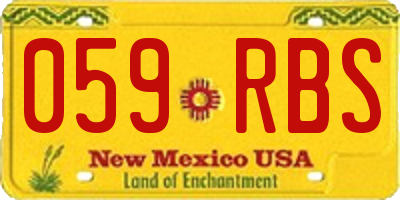 NM license plate 059RBS