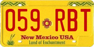 NM license plate 059RBT