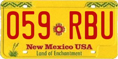 NM license plate 059RBU