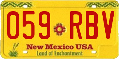 NM license plate 059RBV