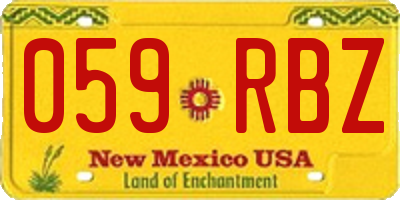NM license plate 059RBZ