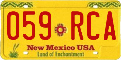 NM license plate 059RCA