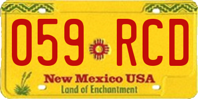 NM license plate 059RCD