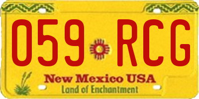 NM license plate 059RCG