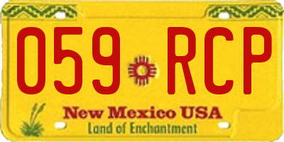 NM license plate 059RCP