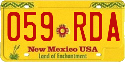 NM license plate 059RDA