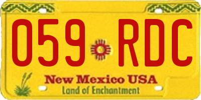 NM license plate 059RDC