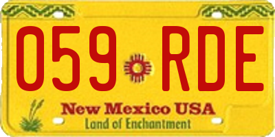 NM license plate 059RDE