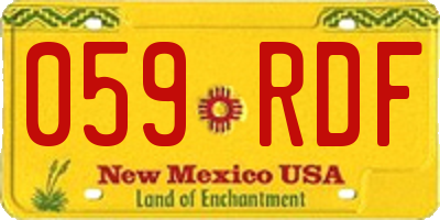 NM license plate 059RDF