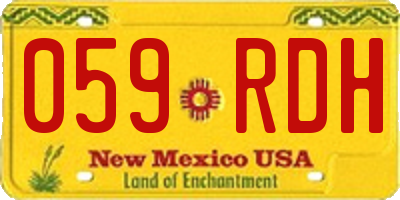 NM license plate 059RDH