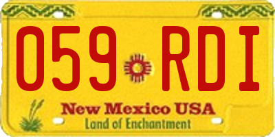 NM license plate 059RDI