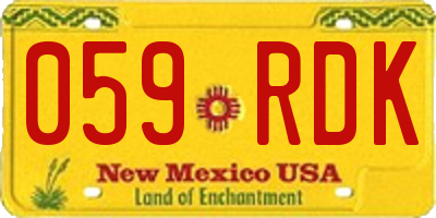 NM license plate 059RDK